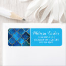 Search for quatrefoil pattern return address labels Blue