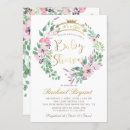 Search for gold crown baby shower invitations Watercolor floral