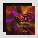 Search for black purple masquerade party invitations Red