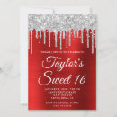 Search for red and silver sweet 16 invitations Daughter