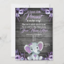 Recherche de purple elephant baby shower invitations Lavande