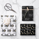 Search for happy 50th birthday wrapping paper Black and white