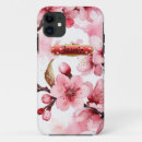 Recherche de fleurs de cerisier rouges iphone coques Rose