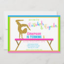 Search for gymnastics birthday invitations Glitter
