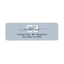 Search for blue monogram return address labels Dusty