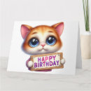 Recherche de chaton vœux cartes D'anniversaire mignon