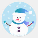 Recherche de bleu bonhomme neige autocollants Mignon