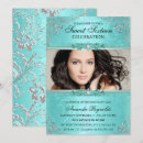 Search for teal and silver sweet 16 invitations Floral