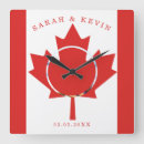 Search for canadian flag clocks Red