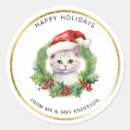 Search for cat in santa hat stickers Cute christmas cat