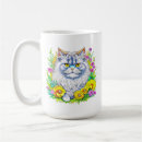 Search for cat and flowers mugs Pink