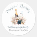 Search for champagne bottle stickers A baby is brewing