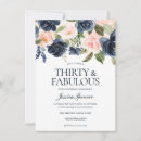 Search for blue 30th birthday invitations Watercolor