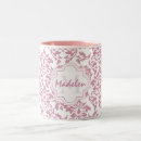 Search for pink damask mugs Cute