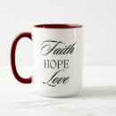 Search for faith hope and love mugs Christian