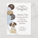 Search for puppy 1st birthday invitations Boy