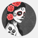 Search for day of the dead girl stickers Sugar skull