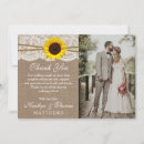 Recherche de sunflower mariage remerciements cartes Rustique