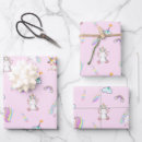 Search for rainbow unicorn party wrapping paper Magical