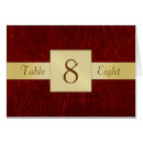 Search for gold and red table cards Number