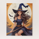 Search for witch on halloween puzzles Bats