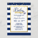 Search for navy blue stripes baby shower invitations Elegant