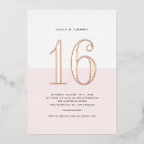 Search for rose gold and white birthday invitations Minimalist