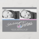 Search for twin birth announcement cards Modern