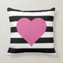 Recherche de rose de coeur coussins Noir et blanc