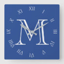 Recherche de bleu blanc horloges Monogramme