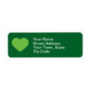 Search for green heart return address labels Irish
