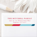 Search for red and gold return address labels Minimalist