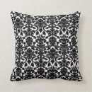 Recherche de noir blanc floral coussins Damassé