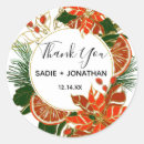 Search for poinsettia wedding stickers Thank you