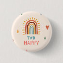 Search for second birthday buttons Rainbow