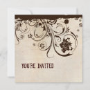 Search for parchment square invitations Brown