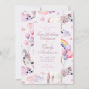 Search for rainbow unicorn birthday invitations Pink
