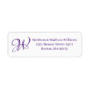Search for purple monogram return address labels Classic