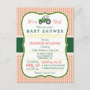 Search for green tractor baby shower invitations Cute