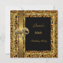 Search for animal 50th birthday invitations Gold