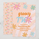 Search for two groovy party invitations Rainbow