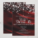 Search for red and silver sweet 16 invitations Glitter