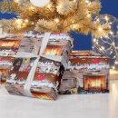 Search for fireplace wrapping paper Merry christmas