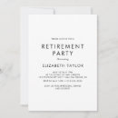 Search for black farewell party invitations Simple womens retirement
