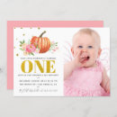 Search for pumpkin girl 1st birthday invitations Our little pumpkin