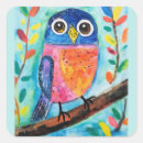 Search for owl painting stickers Blue