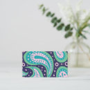 Recherche de paisley business cards Turquoise
