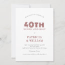 Recherche de quarantième de mariage anniversaire invitations Minimaliste