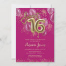 Search for hot pink sweet 16 invitations Girls 16th birthday