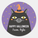 Search for autumn cat stickers Black